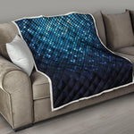 Blue Disco Lights Pattern Print Quilt