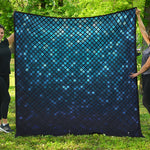 Blue Disco Lights Pattern Print Quilt