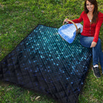 Blue Disco Lights Pattern Print Quilt