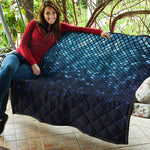 Blue Disco Lights Pattern Print Quilt