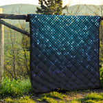 Blue Disco Lights Pattern Print Quilt