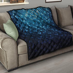 Blue Disco Lights Pattern Print Quilt