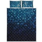Blue Disco Lights Pattern Print Quilt Bed Set