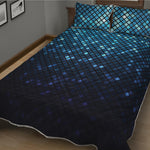Blue Disco Lights Pattern Print Quilt Bed Set