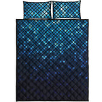 Blue Disco Lights Pattern Print Quilt Bed Set