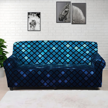 Blue Disco Lights Pattern Print Sofa Cover
