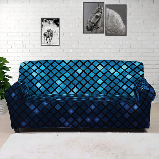 Blue Disco Lights Pattern Print Sofa Cover