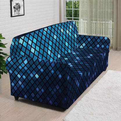 Blue Disco Lights Pattern Print Sofa Cover