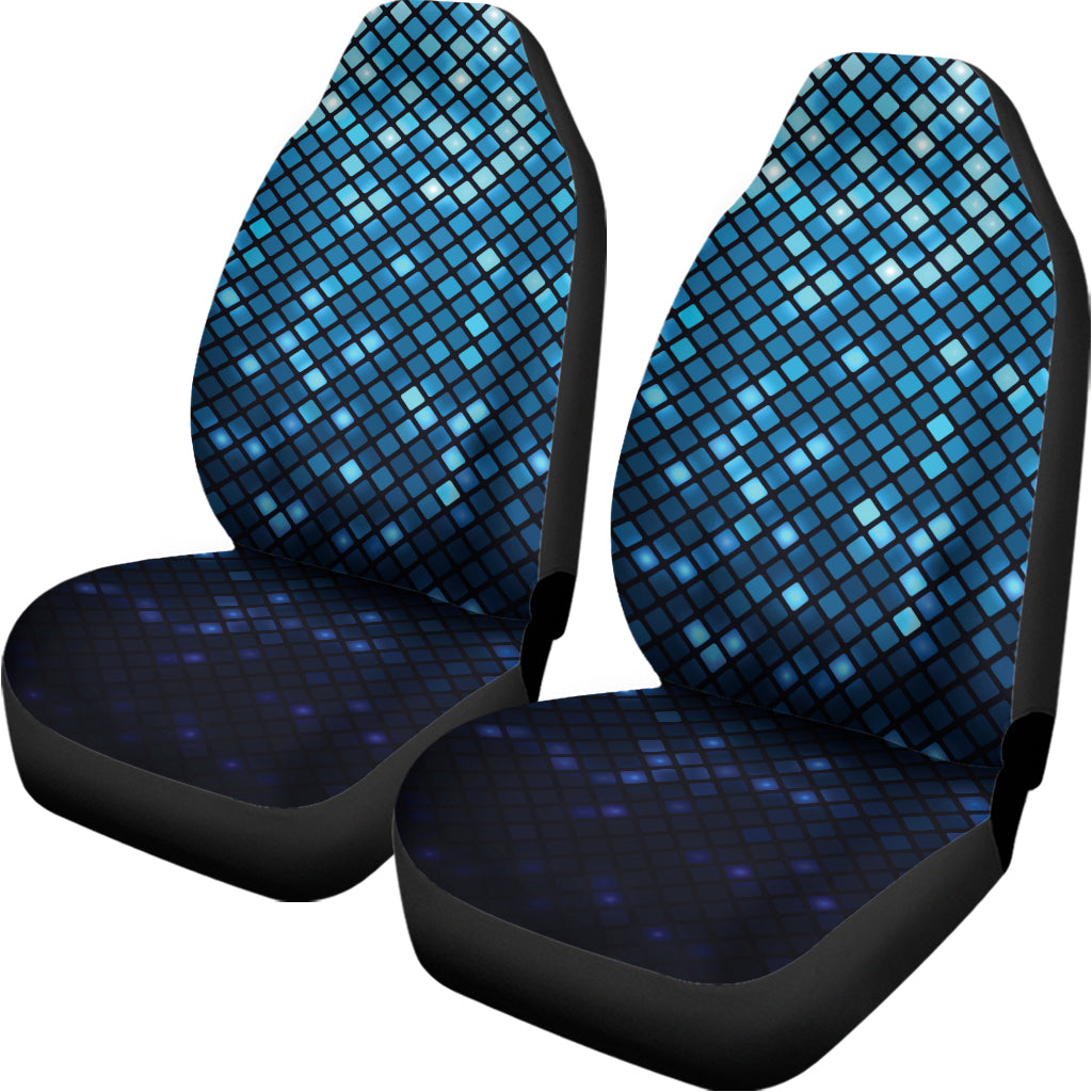 Blue Disco Lights Pattern Print Universal Fit Car Seat Covers