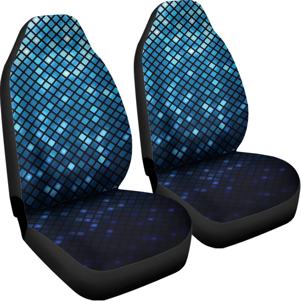 Blue Disco Lights Pattern Print Universal Fit Car Seat Covers