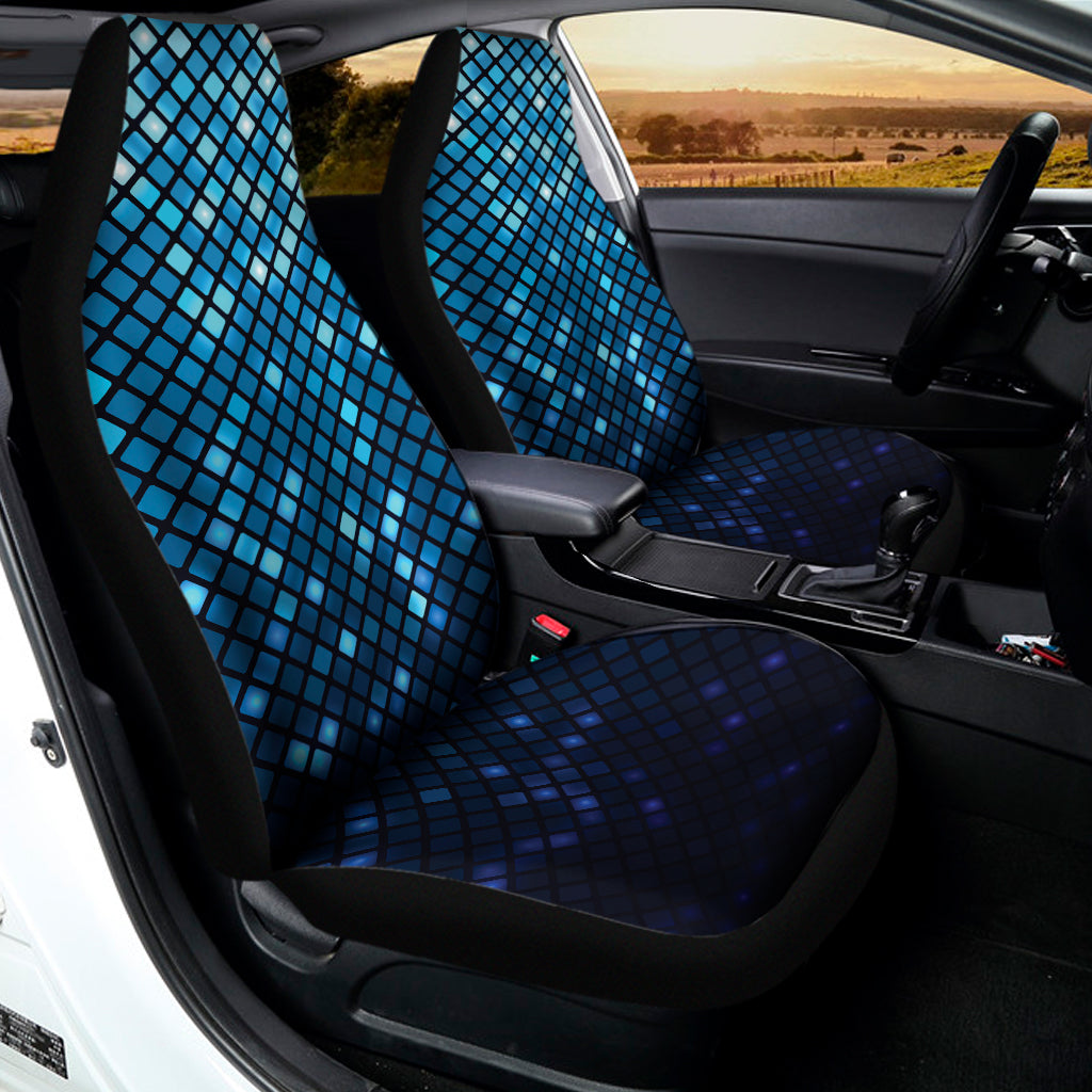 Blue Disco Lights Pattern Print Universal Fit Car Seat Covers