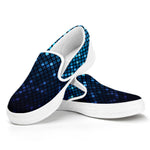 Blue Disco Lights Pattern Print White Slip On Shoes