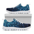 Blue Disco Lights Pattern Print White Running Shoes