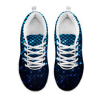 Blue Disco Lights Pattern Print White Sneakers
