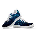 Blue Disco Lights Pattern Print White Sneakers