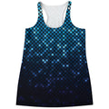 Blue Disco Lights Pattern Print Women's Racerback Tank Top