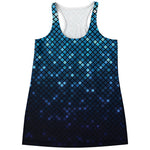 Blue Disco Lights Pattern Print Women's Racerback Tank Top