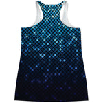 Blue Disco Lights Pattern Print Women's Racerback Tank Top
