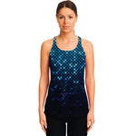 Blue Disco Lights Pattern Print Women's Racerback Tank Top