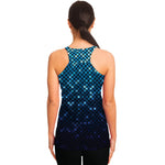 Blue Disco Lights Pattern Print Women's Racerback Tank Top
