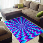 Blue Dizzy Moving Optical Illusion Area Rug GearFrost