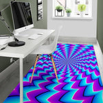 Blue Dizzy Moving Optical Illusion Area Rug GearFrost