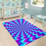 Blue Dizzy Moving Optical Illusion Area Rug GearFrost