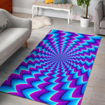 Blue Dizzy Moving Optical Illusion Area Rug GearFrost