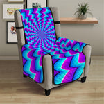 Blue Dizzy Moving Optical Illusion Armchair Protector