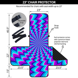 Blue Dizzy Moving Optical Illusion Armchair Protector