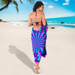 Blue Dizzy Moving Optical Illusion Beach Sarong Wrap