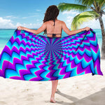 Blue Dizzy Moving Optical Illusion Beach Sarong Wrap