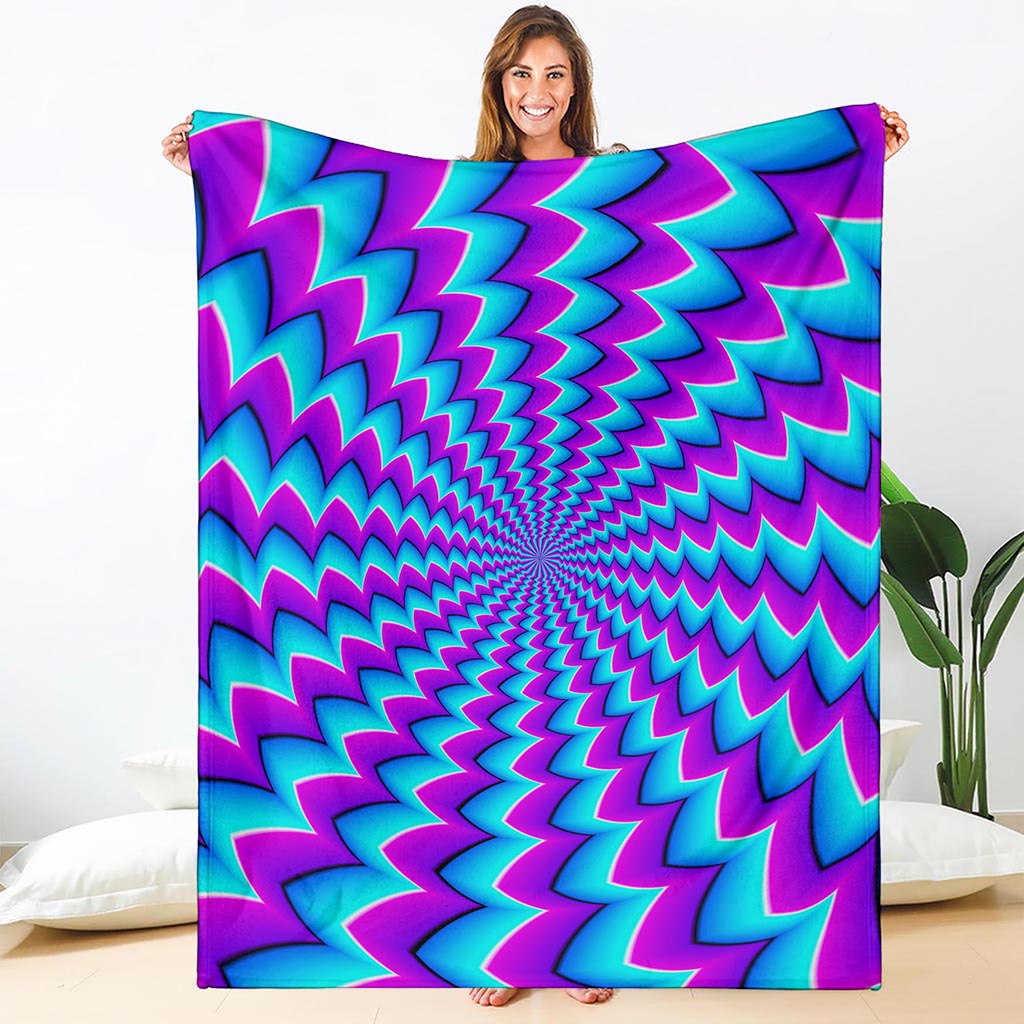 Blue Dizzy Moving Optical Illusion Blanket
