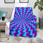 Blue Dizzy Moving Optical Illusion Blanket