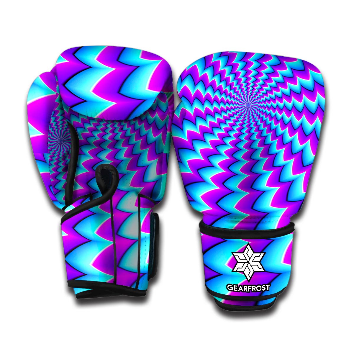 Blue Dizzy Moving Optical Illusion Boxing Gloves