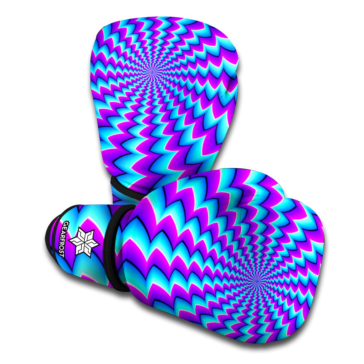 Blue Dizzy Moving Optical Illusion Boxing Gloves
