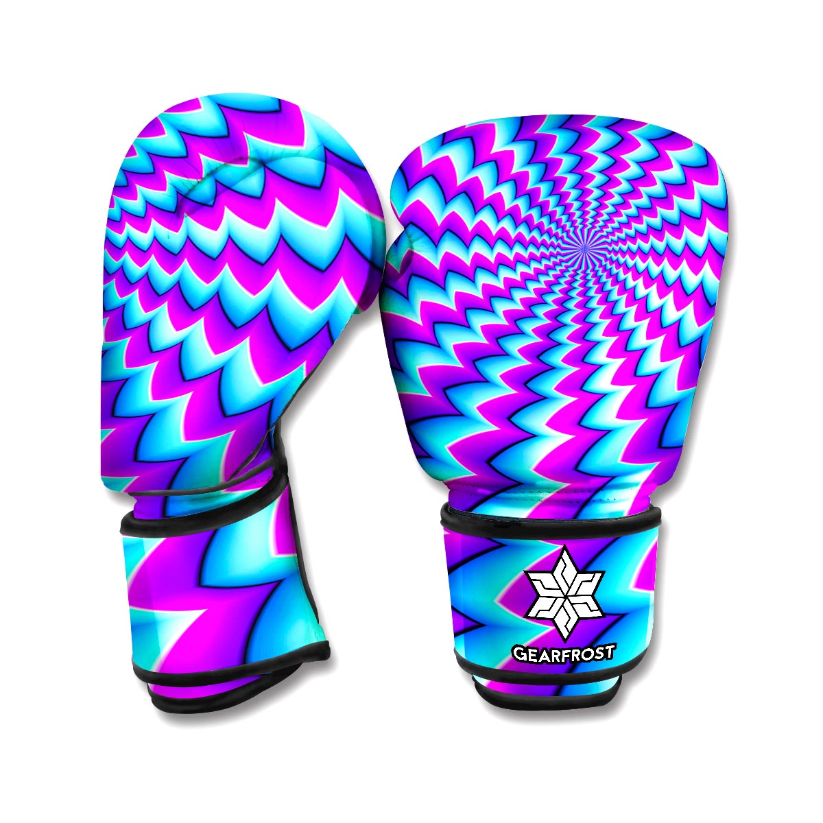 Blue Dizzy Moving Optical Illusion Boxing Gloves