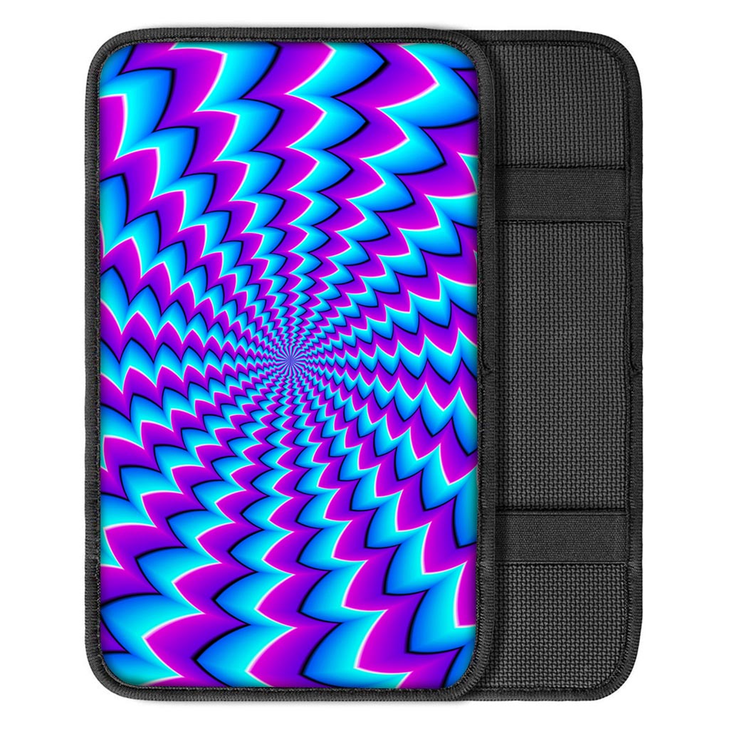 Blue Dizzy Moving Optical Illusion Car Center Console Cover