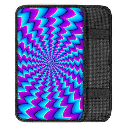 Blue Dizzy Moving Optical Illusion Car Center Console Cover