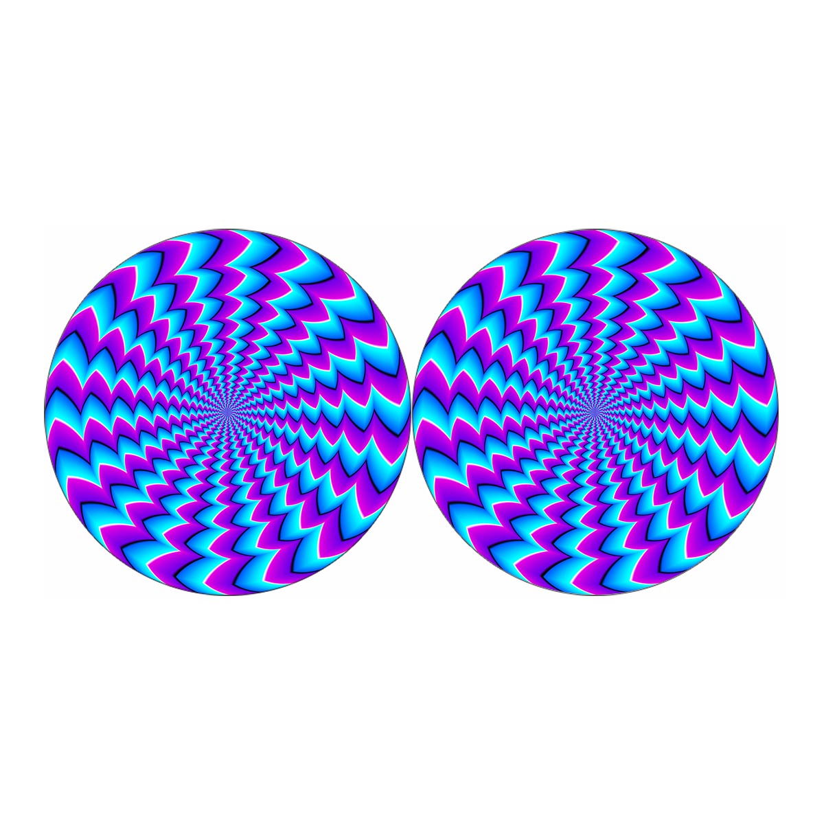 Blue Dizzy Moving Optical Illusion Car Coasters