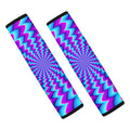 Blue Dizzy Moving Optical Illusion Car Seat Belt Covers