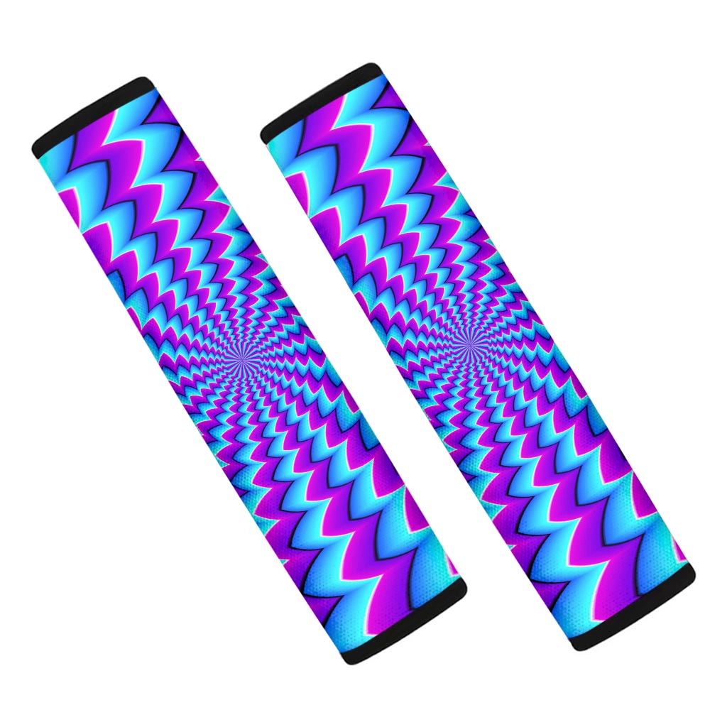Blue Dizzy Moving Optical Illusion Car Seat Belt Covers