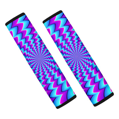 Blue Dizzy Moving Optical Illusion Car Seat Belt Covers