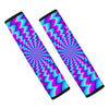 Blue Dizzy Moving Optical Illusion Car Seat Belt Covers