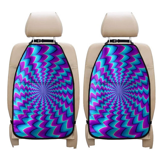 Blue Dizzy Moving Optical Illusion Car Seat Organizers