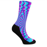 Blue Dizzy Moving Optical Illusion Crew Socks