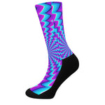 Blue Dizzy Moving Optical Illusion Crew Socks