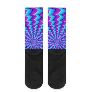 Blue Dizzy Moving Optical Illusion Crew Socks