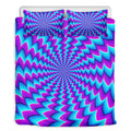 Blue Dizzy Moving Optical Illusion Duvet Cover Bedding Set