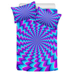 Blue Dizzy Moving Optical Illusion Duvet Cover Bedding Set